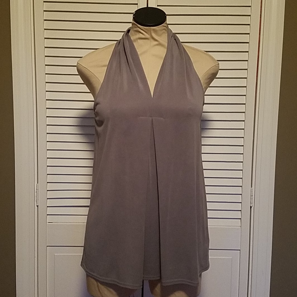 Green Envelope Silver Gray Sleeveless Blouse Small